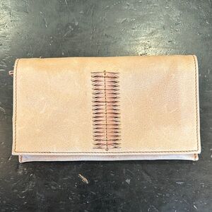 Latico Cameron Tan Leather Wallet with Stitch Detail
